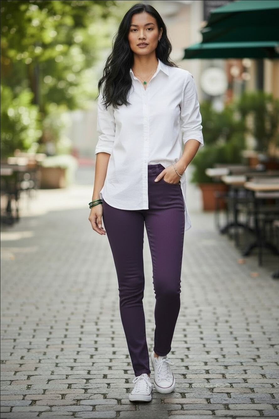Long Tall Sally "Its Denim" Purple Supersoft Skinny Jeggings NWT Size 12 x 36